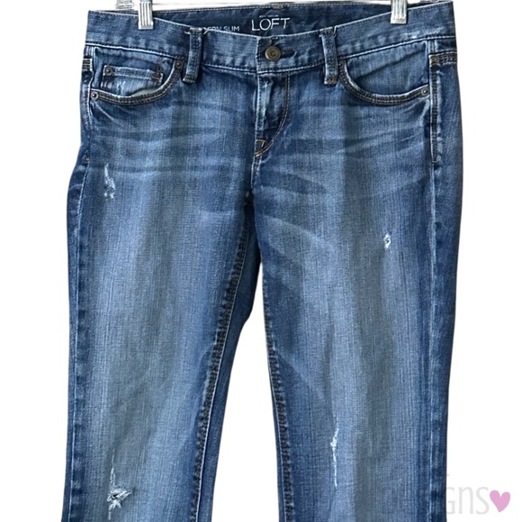 LOFT Modern Slim Jeans Distressed Size 4 - Picture 2 of 6